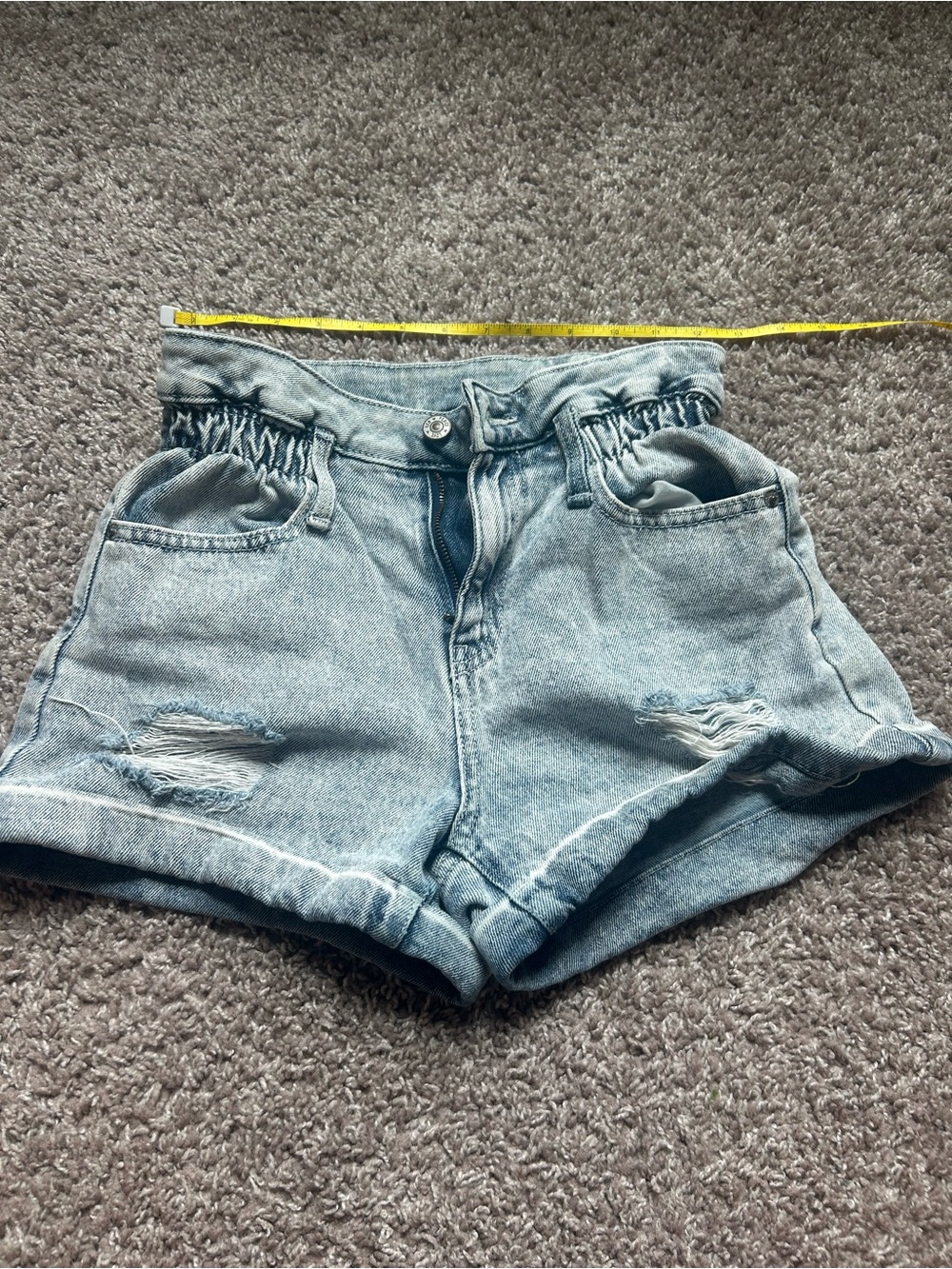 High-Waist Light Blue Denim Women’s Shorts